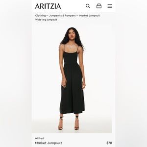 Aritzia Wilfred Market Jumpsuit Black Size Small